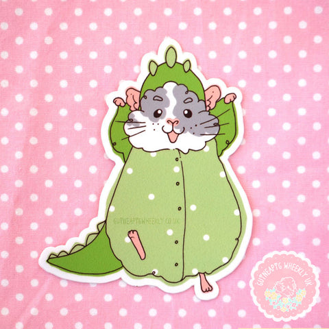 Bentley Dinosaur Guinea Pig Vinyl Sticker - Guineapig Wheekly UK