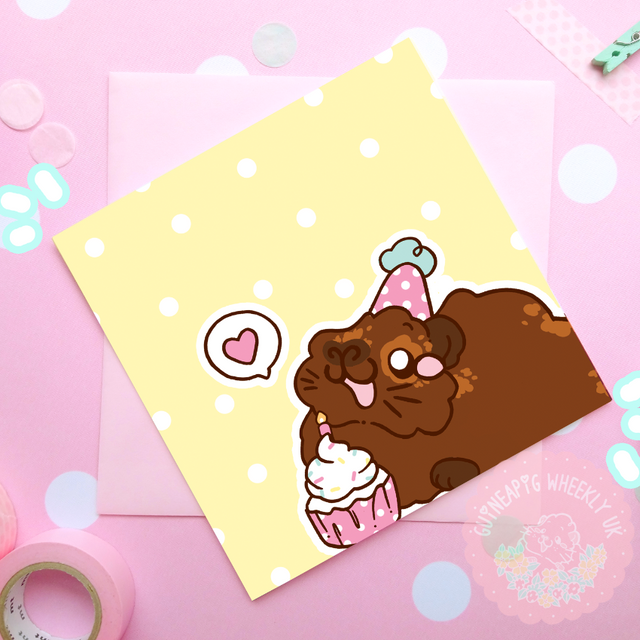 Happy Birthday Card Agouti Guinea Pig