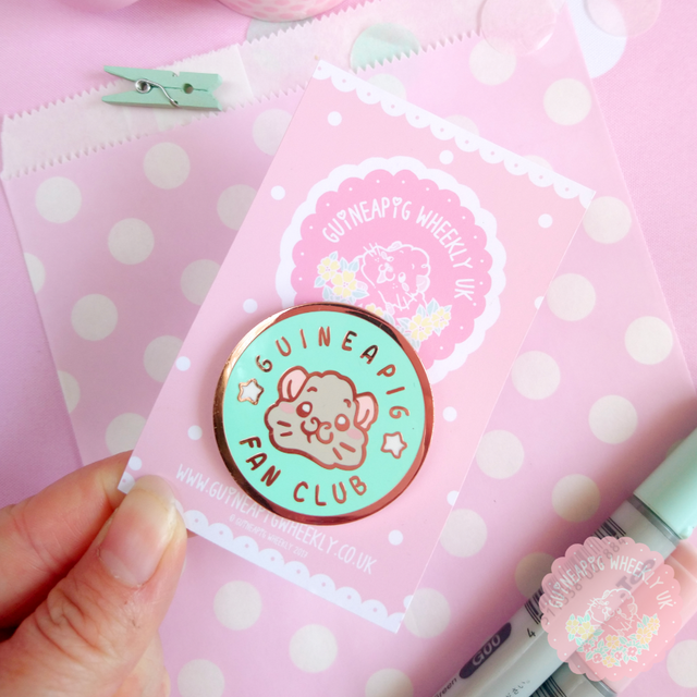 Mint Guinea Pig Fan Club Hard Enamel Pin - Guineapig Wheekly UK