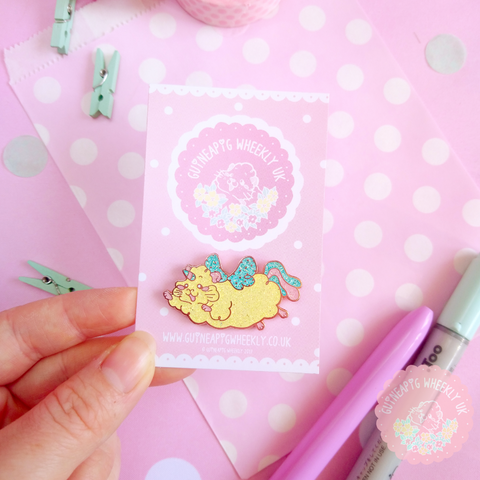 Guinea Pig Enamel Pin Yellow Unipig