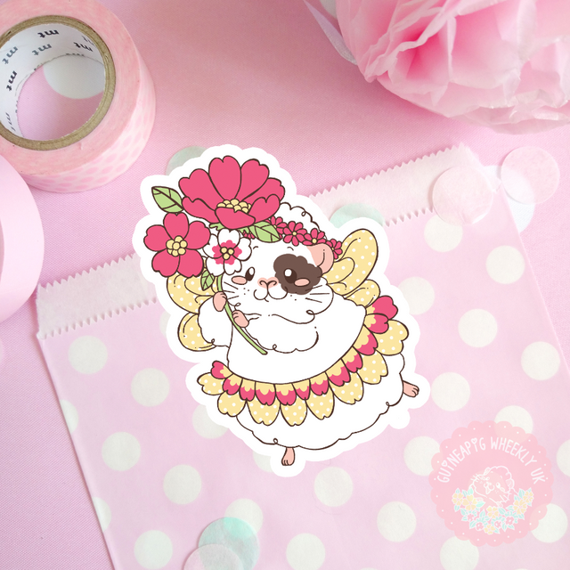 Fairy Guinea Pig Vinyl Sticker