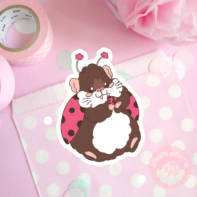 Lady Bug Guinea Pig Vinyl Sticker