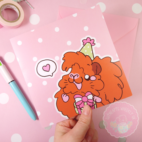 Happy Birthday Card Peruvian guinea pig