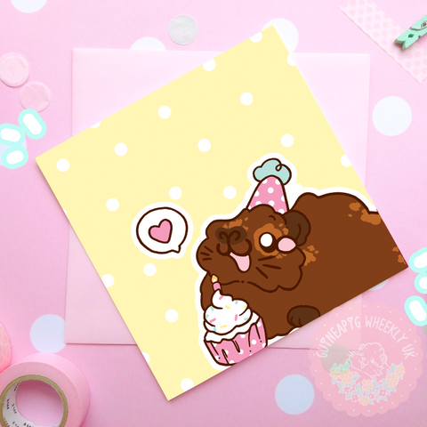 Happy Birthday Card Agouti Guinea Pig