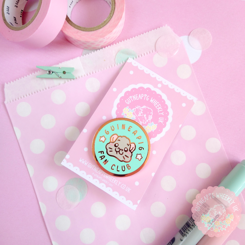 Mint Guinea Pig Fan Club Hard Enamel Pin - Guineapig Wheekly UK