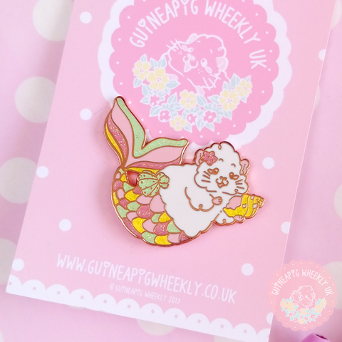 Guinea Pig Enamel Pin White Merpig