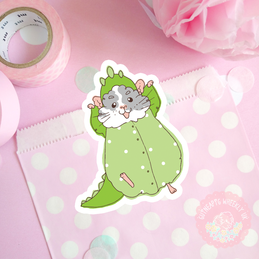 Dinosaur Guinea Pig Vinyl Sticker