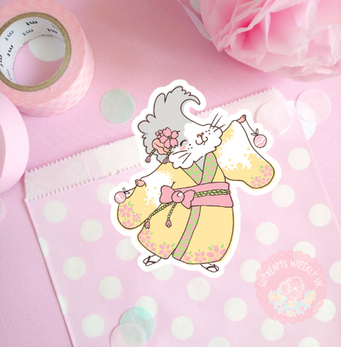 Kimono Guinea Pig Vinyl Sticker