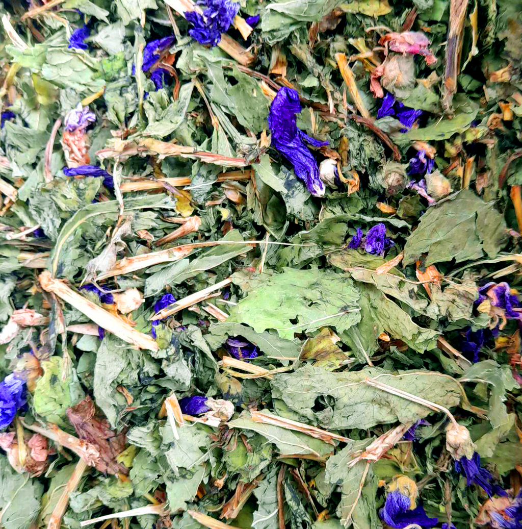 Mallow flower and Mint pot
