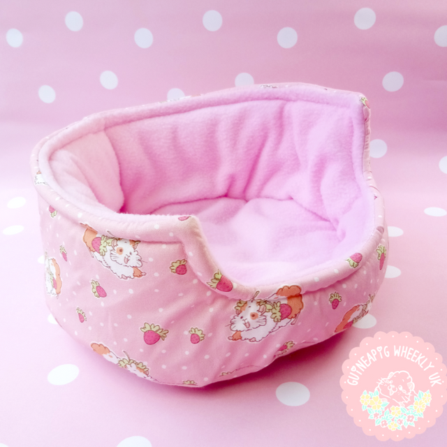 *New back in store* Strawberry Cuddle Cup Guinea Pig Bed - Guineapig Wheekly UK