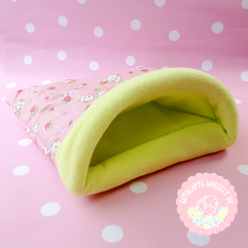 *NEW BACK IN STORE* Strawberry Guinea Pig Bed Snuggle Sack - Guineapig Wheekly UK
